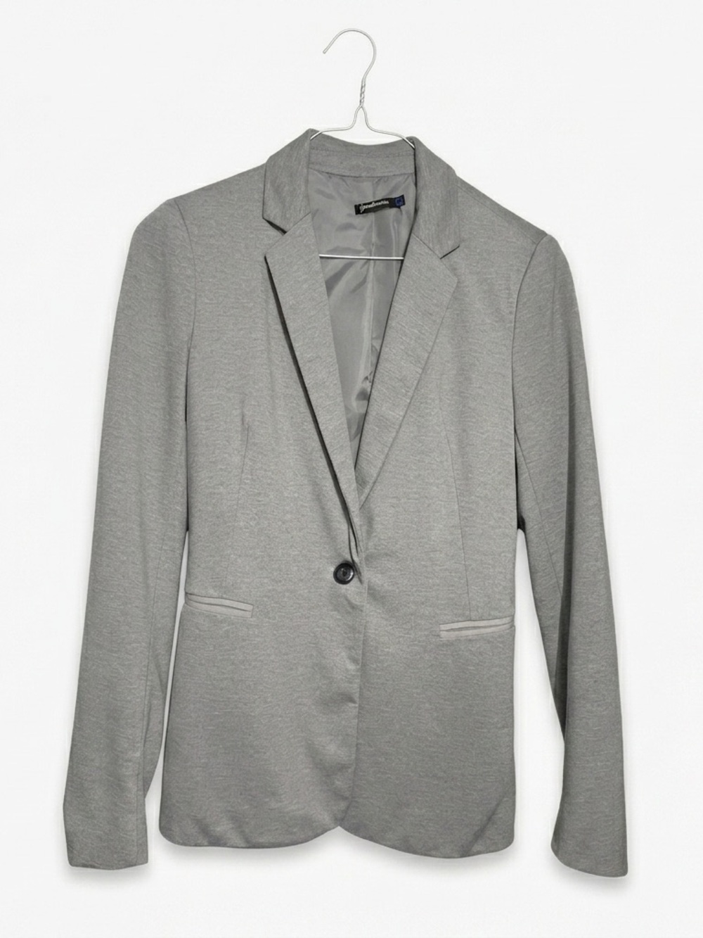 stradivarius Light Gray Single-Button Blazer